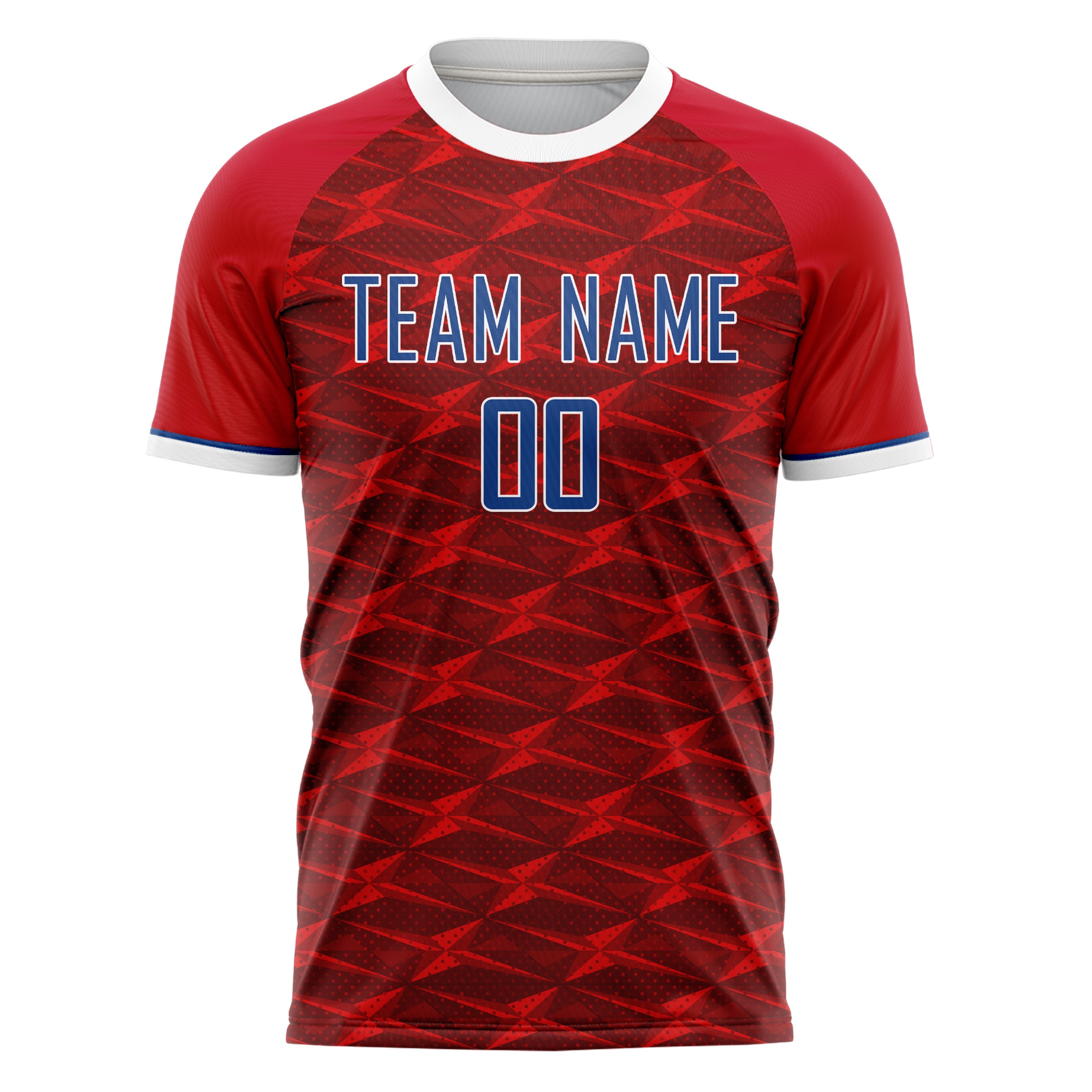 Personalized Red & Navy Pattern Soccer Jersey