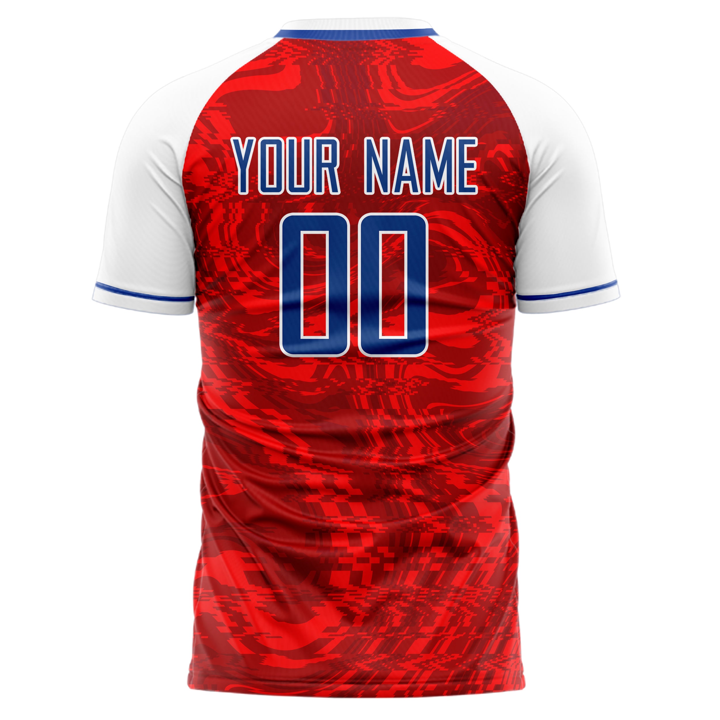 Personalized Red & White Pattern Soccer Jersey