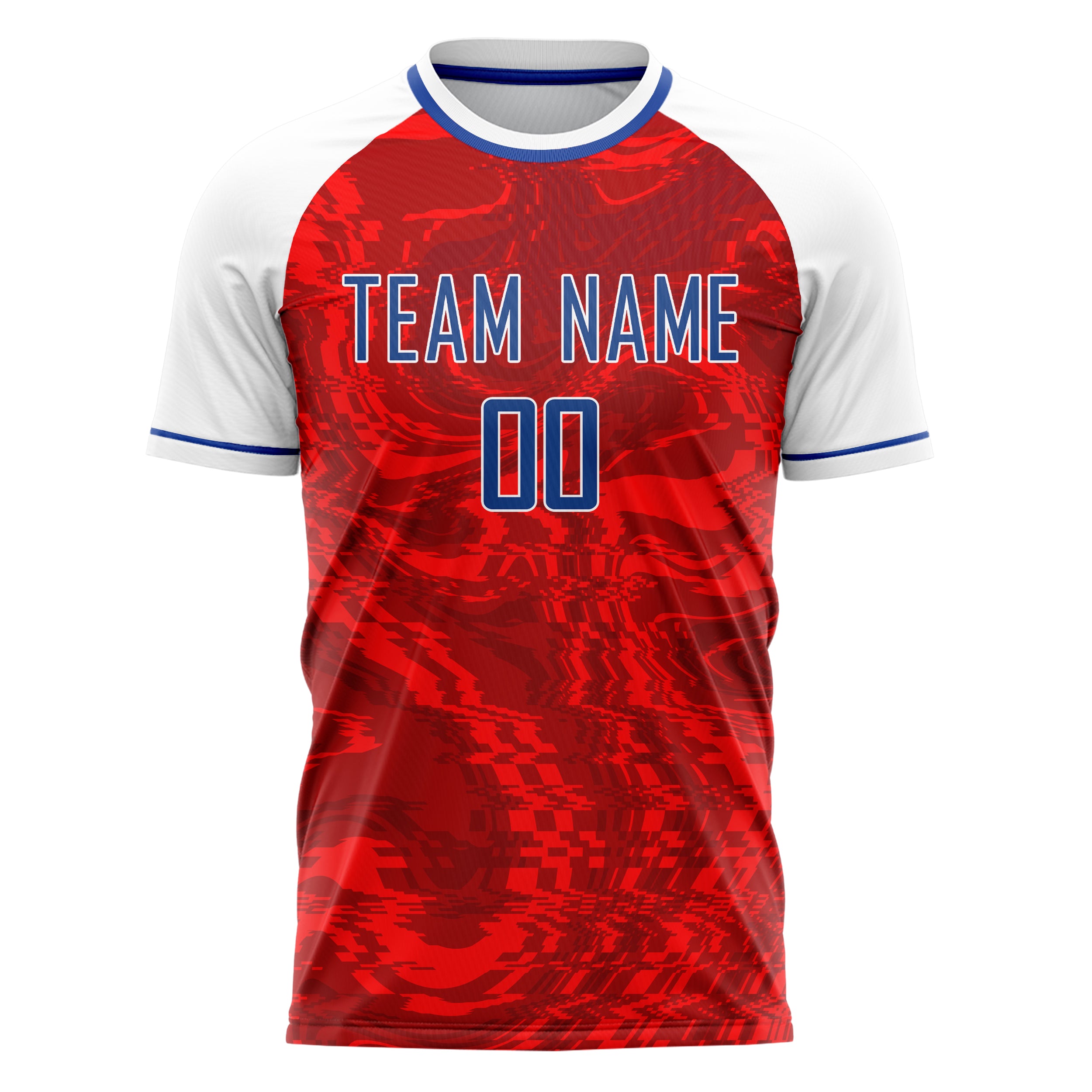 Personalized Red & White Pattern Soccer Jersey