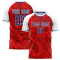 Personalized Red & White Pattern Soccer Jersey