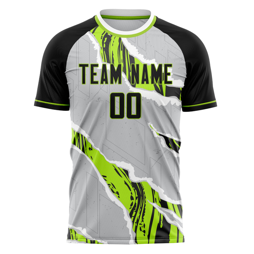 Personalized Gray & Black Pattern Soccer Jersey