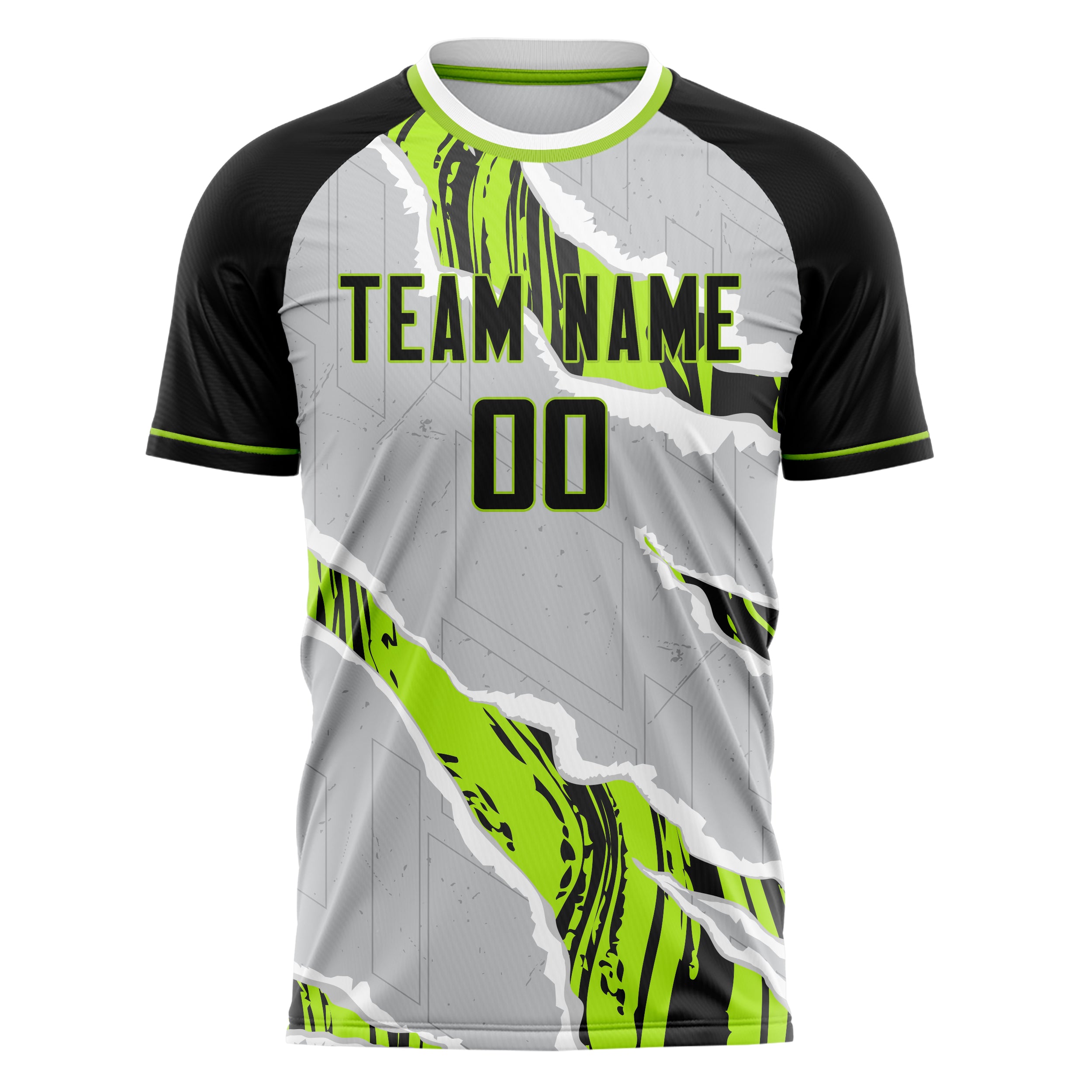 Personalized Gray & Black Pattern Soccer Jersey