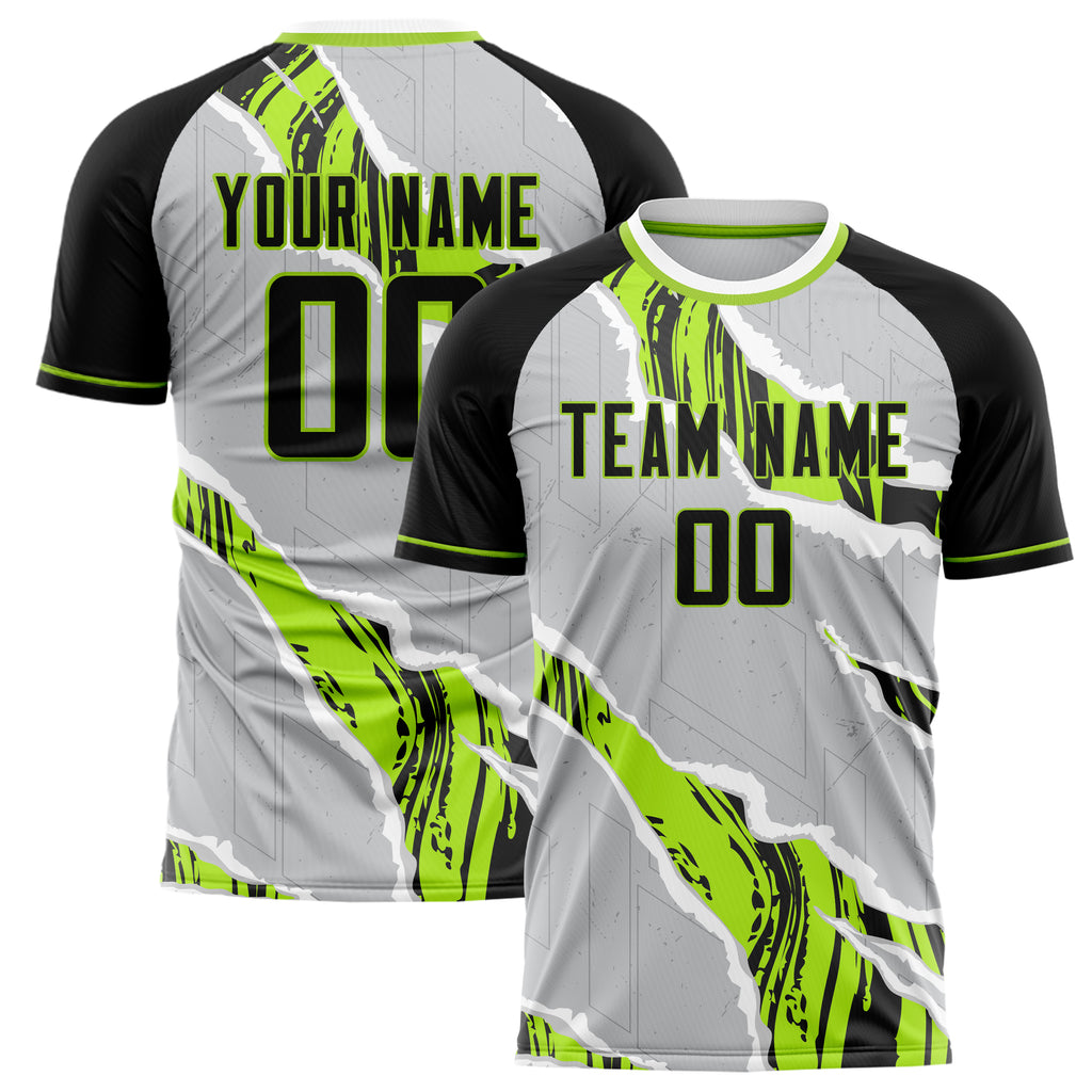 Personalized Gray & Black Pattern Soccer Jersey