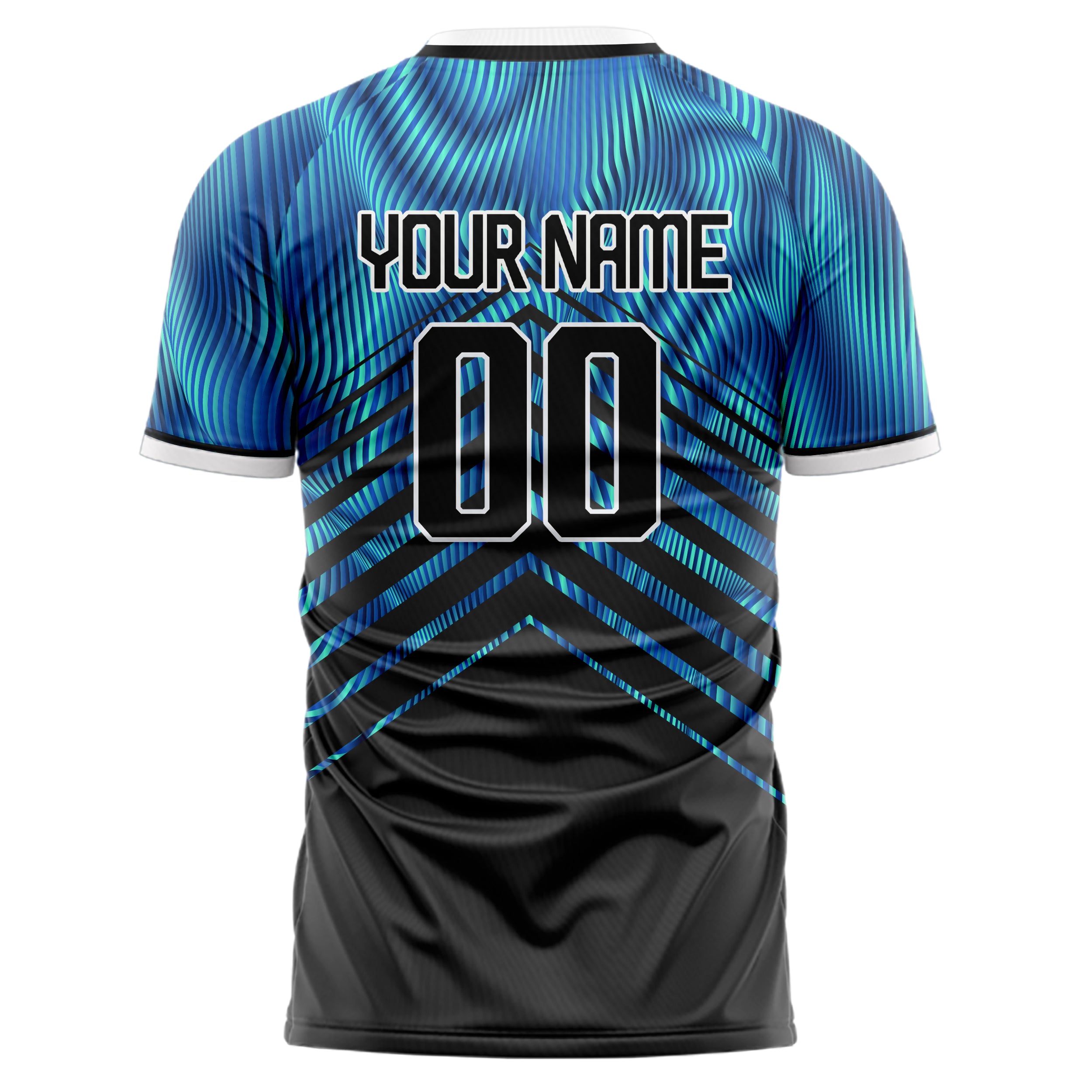 Personalized Black & Blue Pattern Soccer Jersey