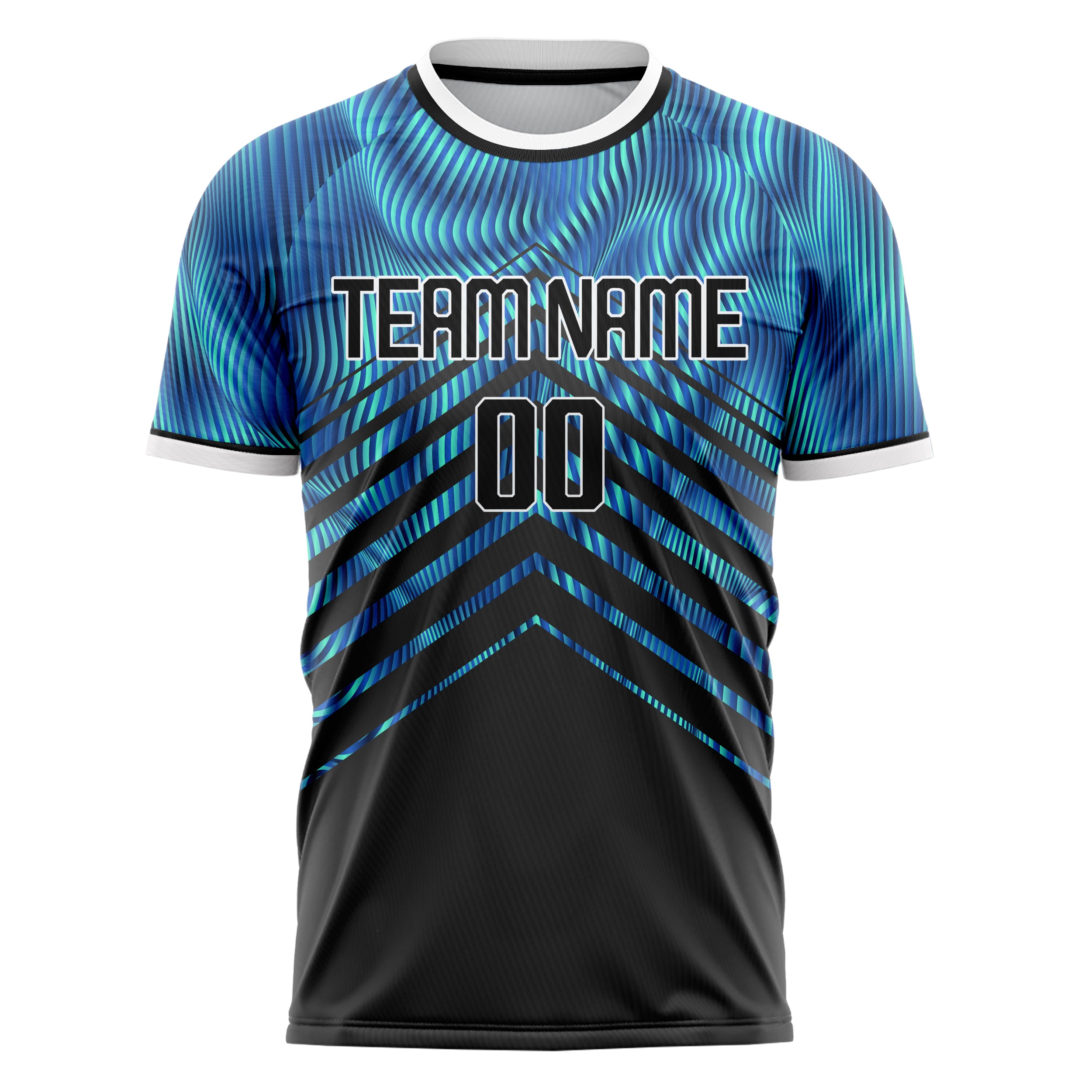 Personalized Black & Blue Pattern Soccer Jersey