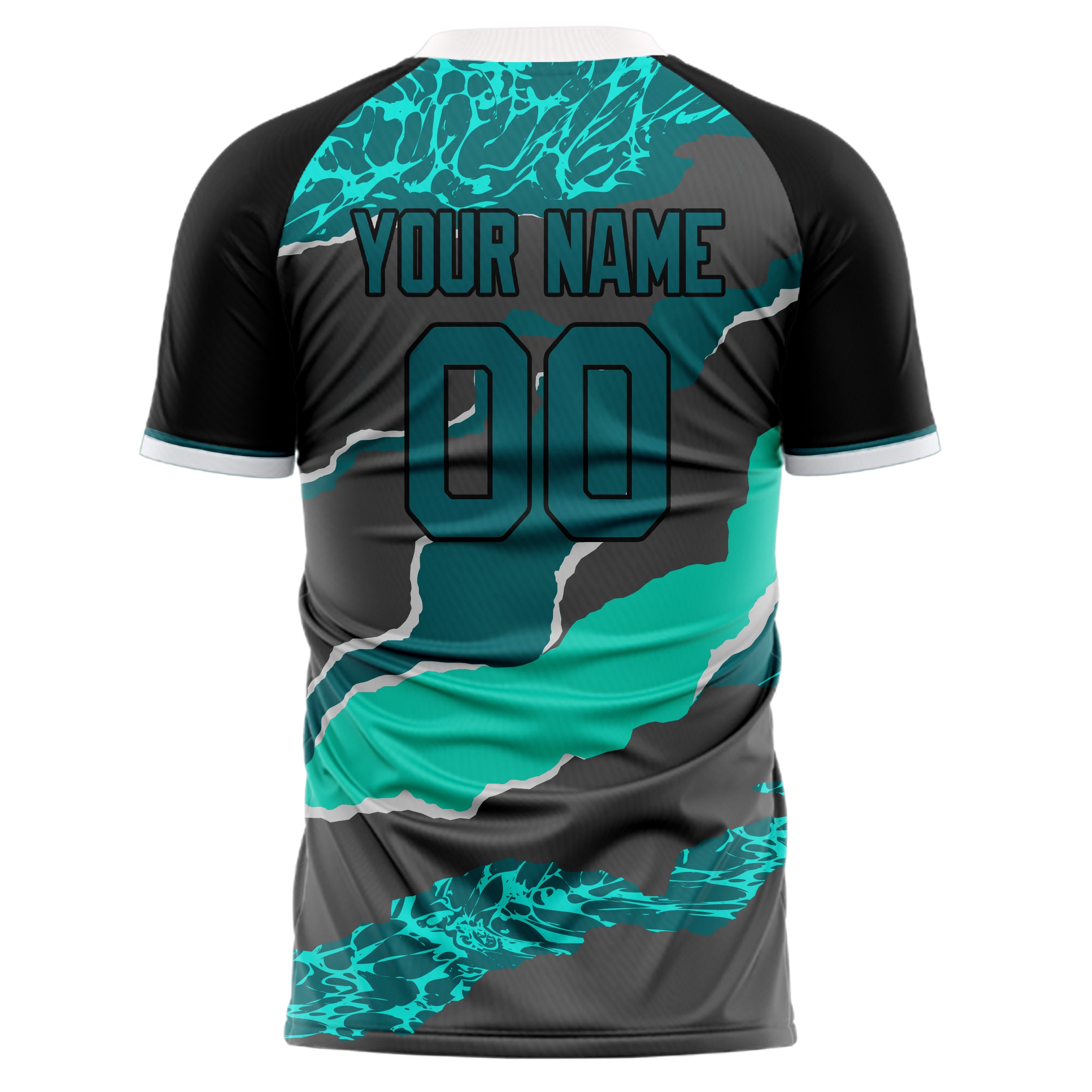 Personalized Gray & Teal Pattern Soccer Jersey