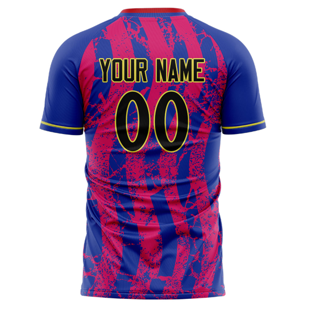Personalized Royal & Pink Pattern Soccer Jersey