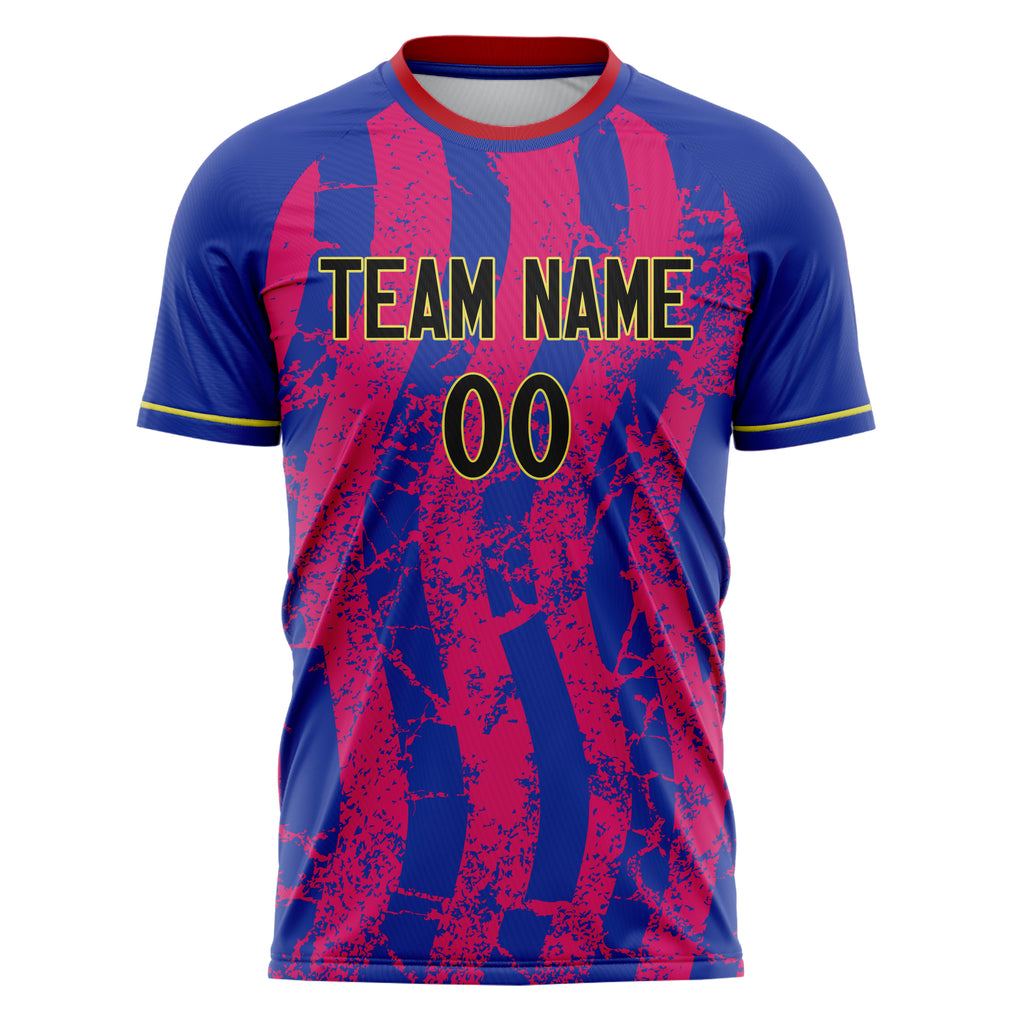 Personalized Royal & Pink Pattern Soccer Jersey