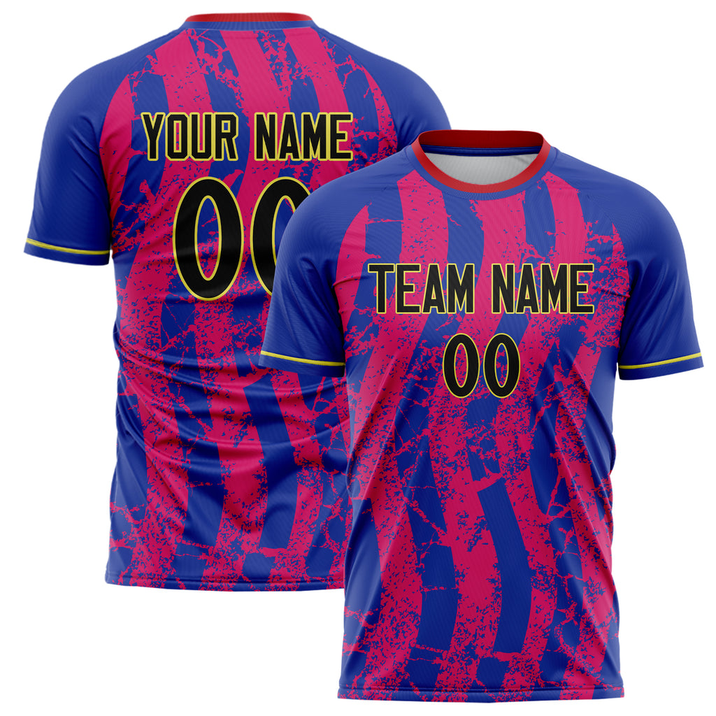 Personalized Royal & Pink Pattern Soccer Jersey