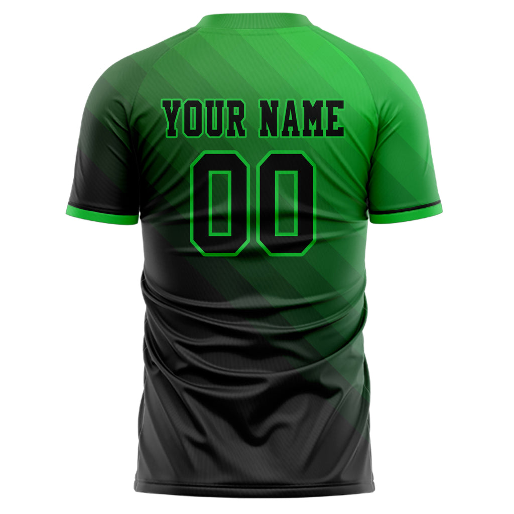 Personalized Black & Green Pattern Soccer Jersey