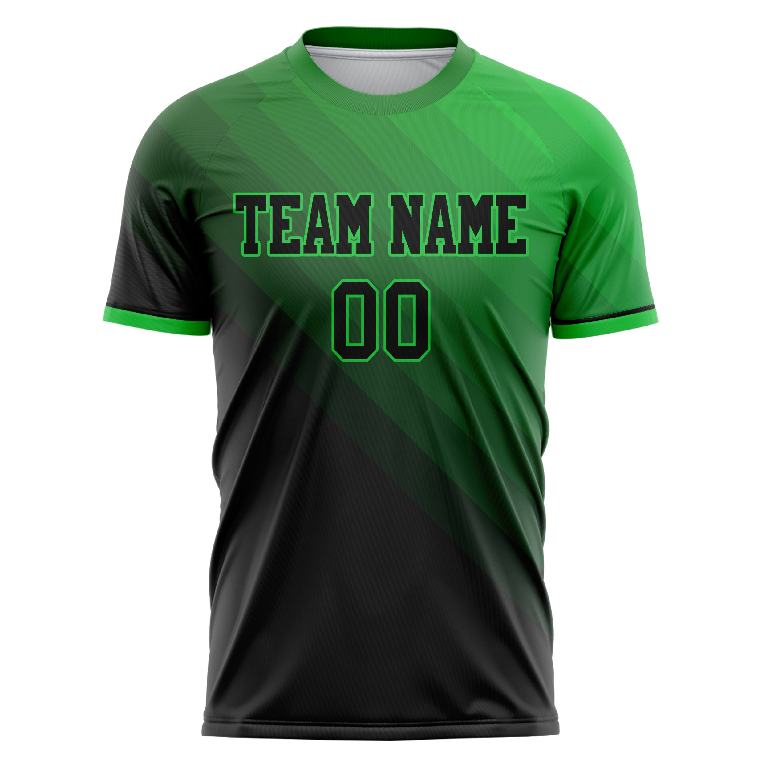 Personalized Black & Green Pattern Soccer Jersey