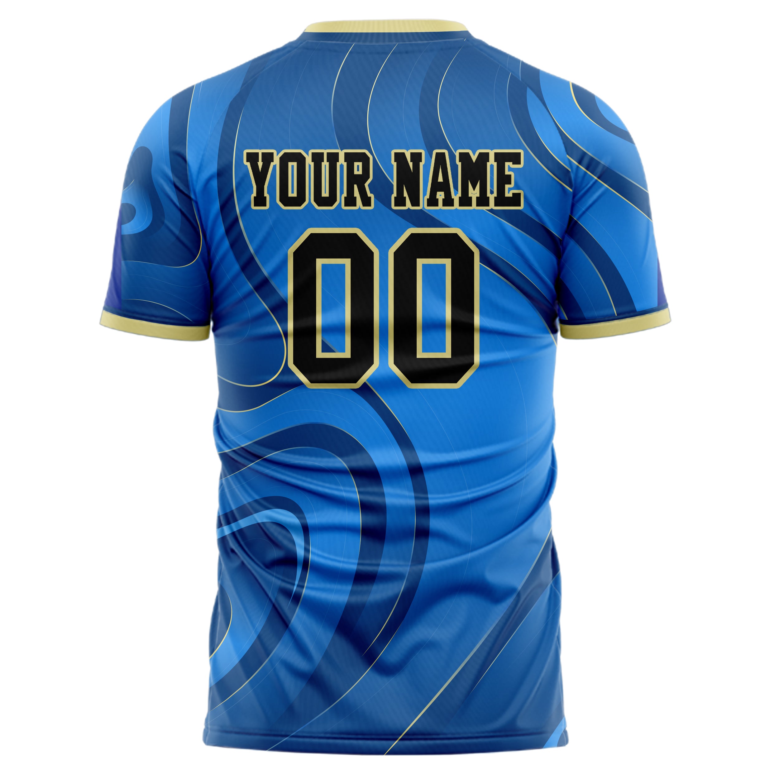 Personalized Blue & Black Pattern Soccer Jersey