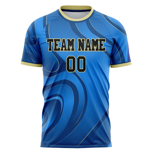 Personalized Blue & Black Pattern Soccer Jersey