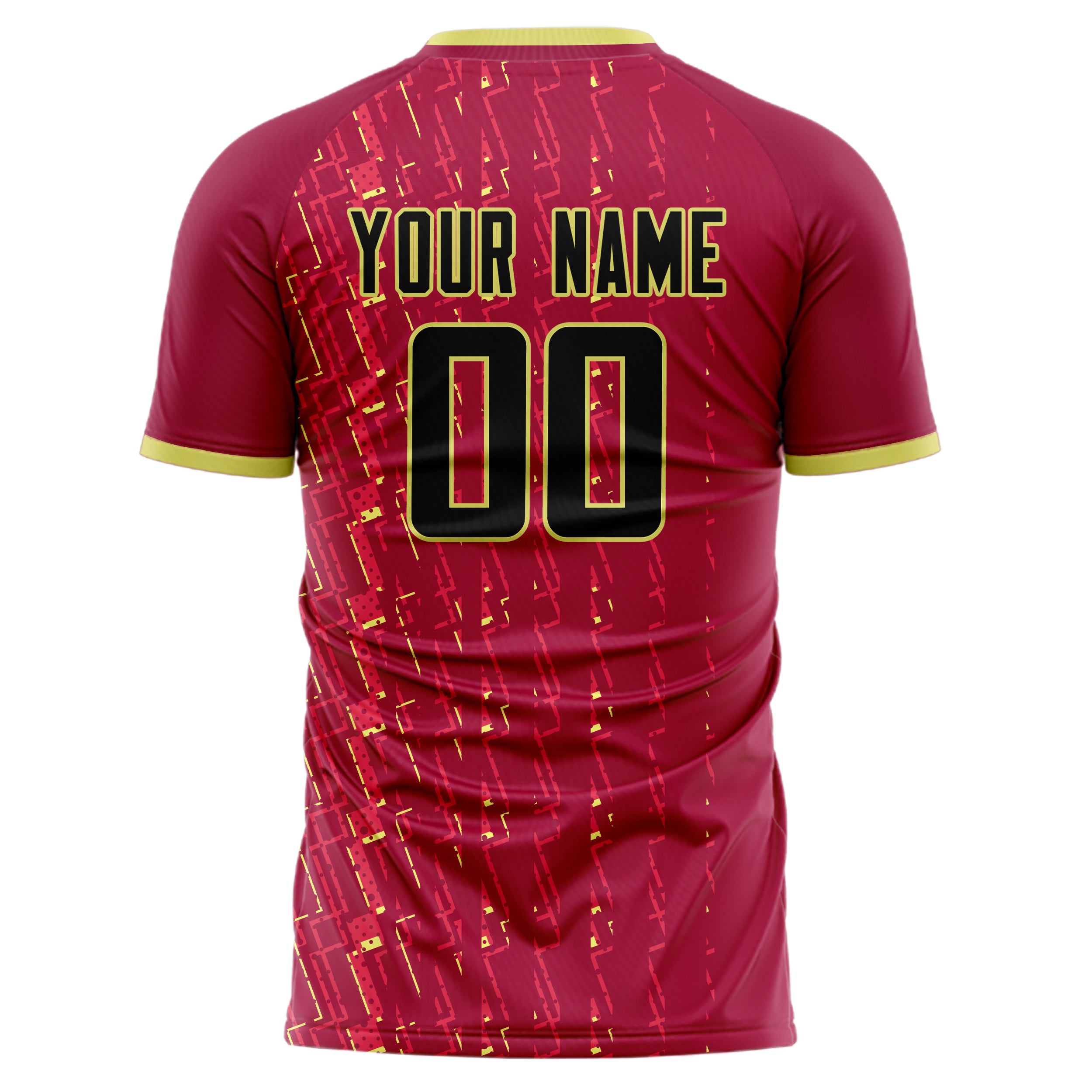 Personalized Red & Yellow Pattern Soccer Jersey