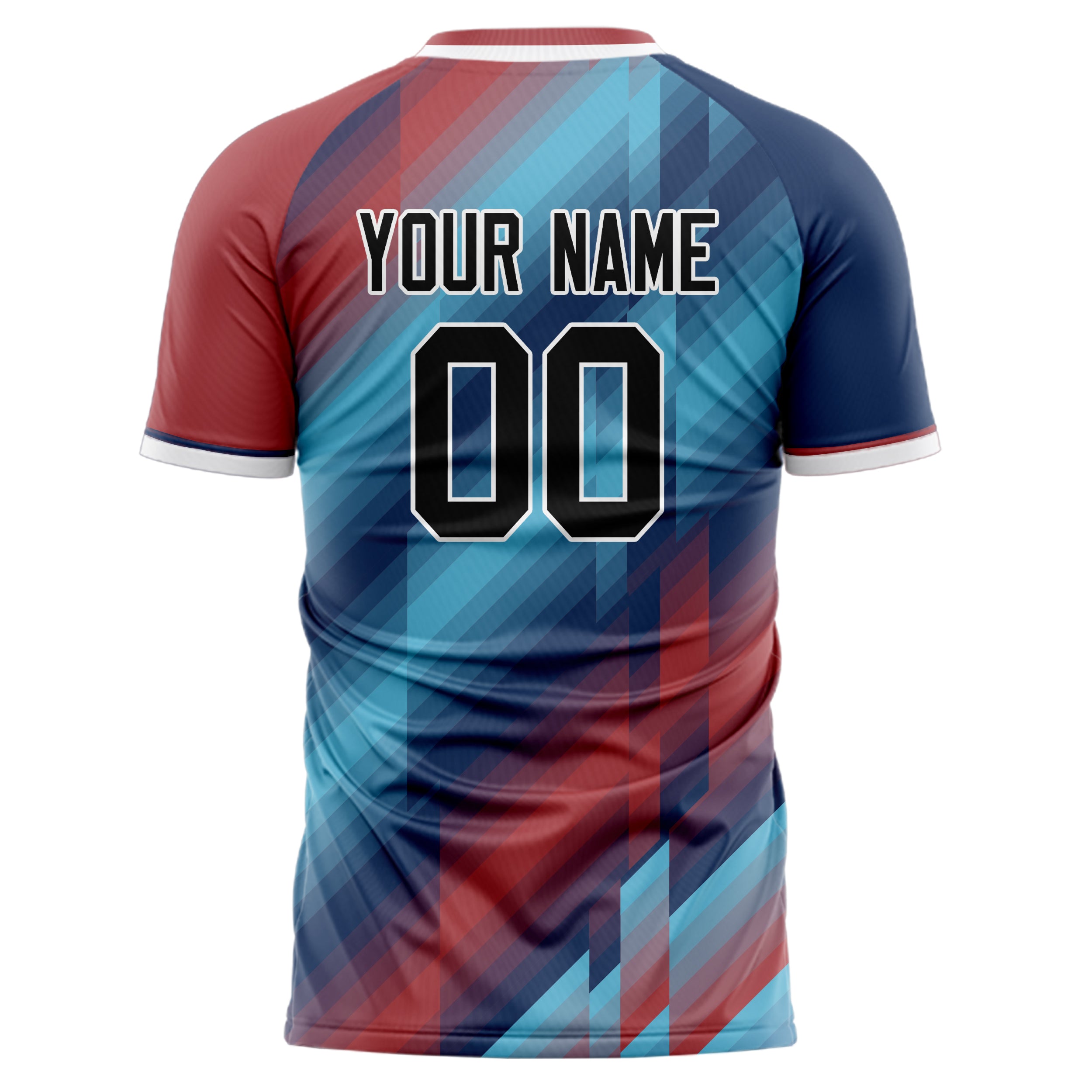 Personalized Navy & Red Pattern Soccer Jersey