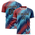 Personalized Navy & Red Pattern Soccer Jersey