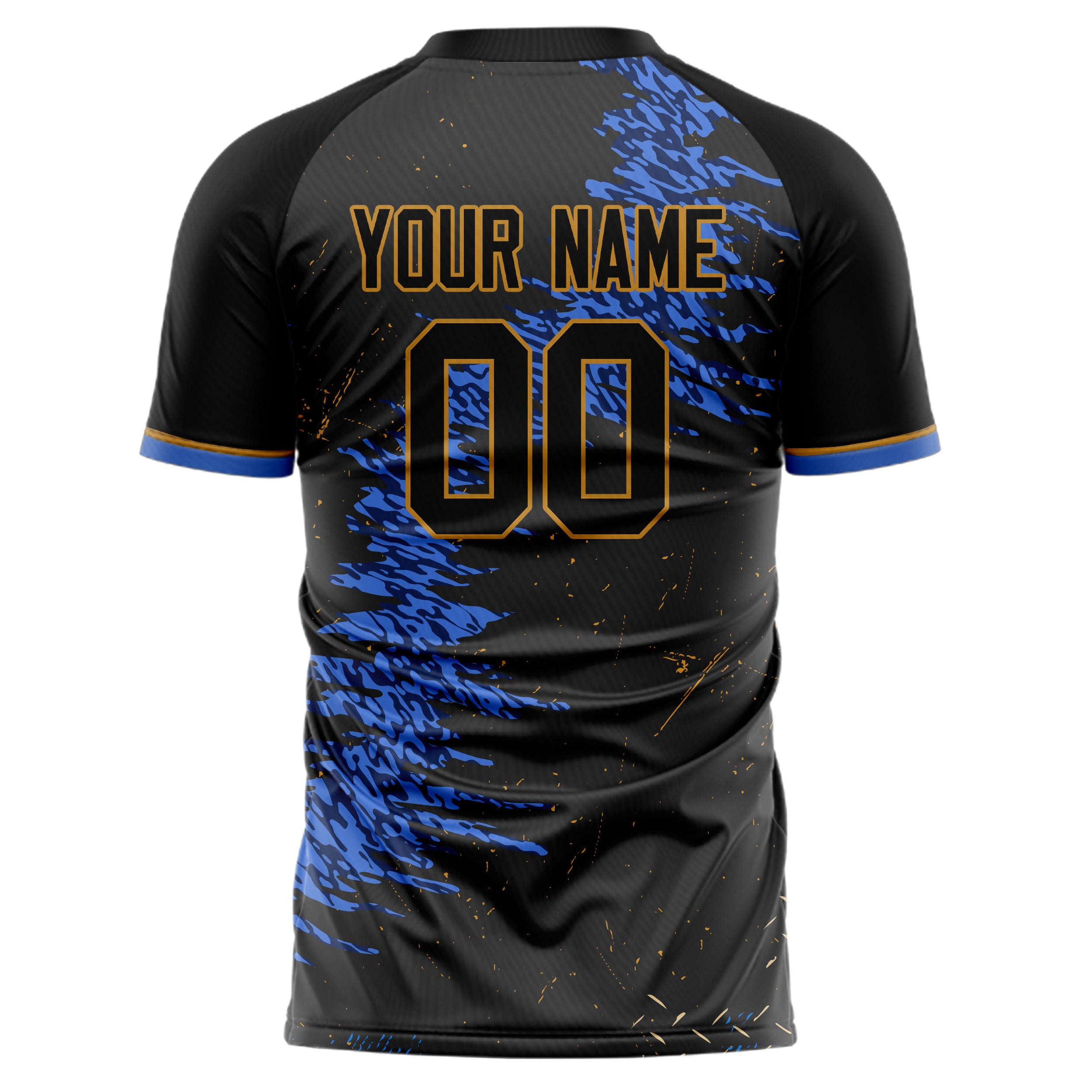 Personalized Black & Blue Pattern Soccer Jersey