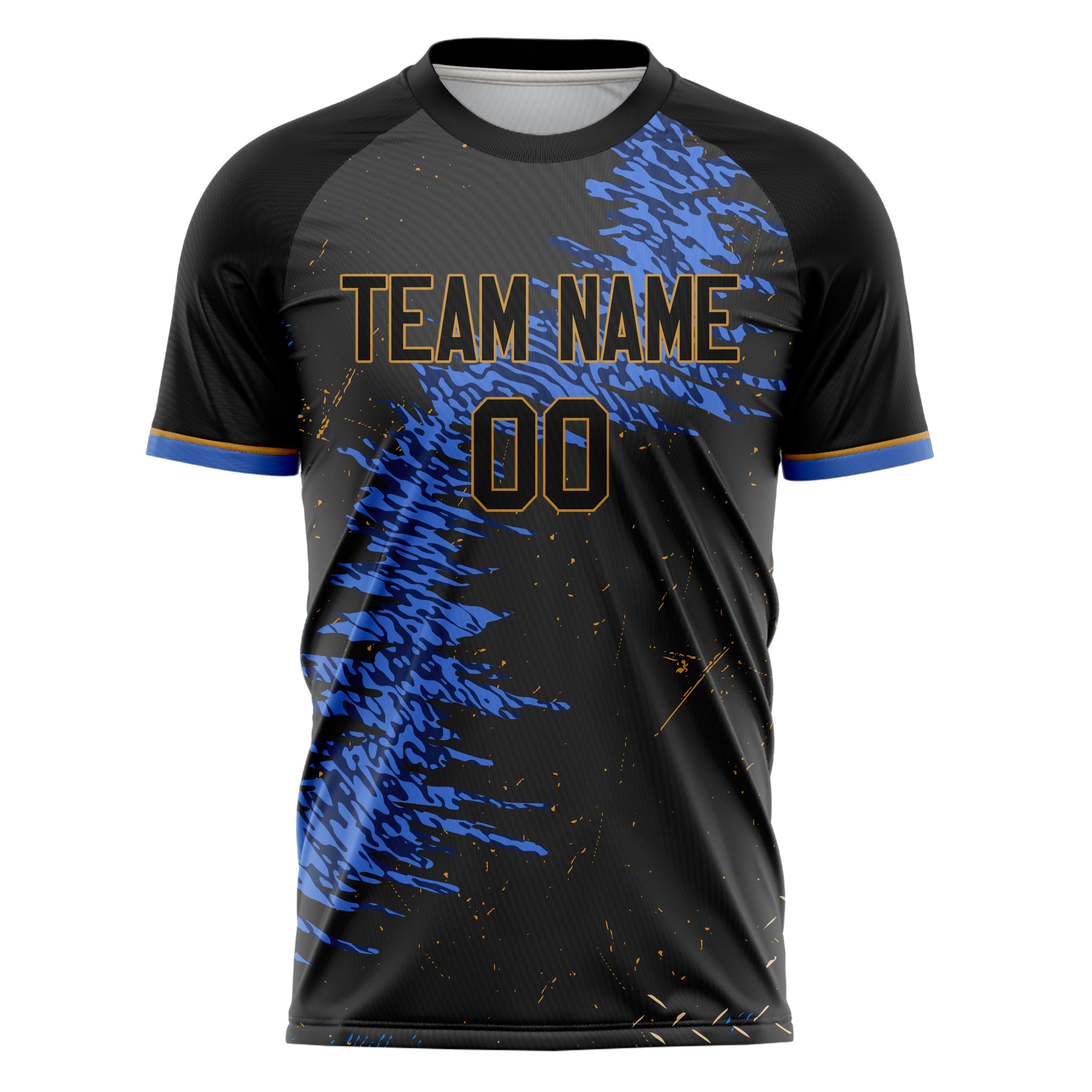 Personalized Black & Blue Pattern Soccer Jersey