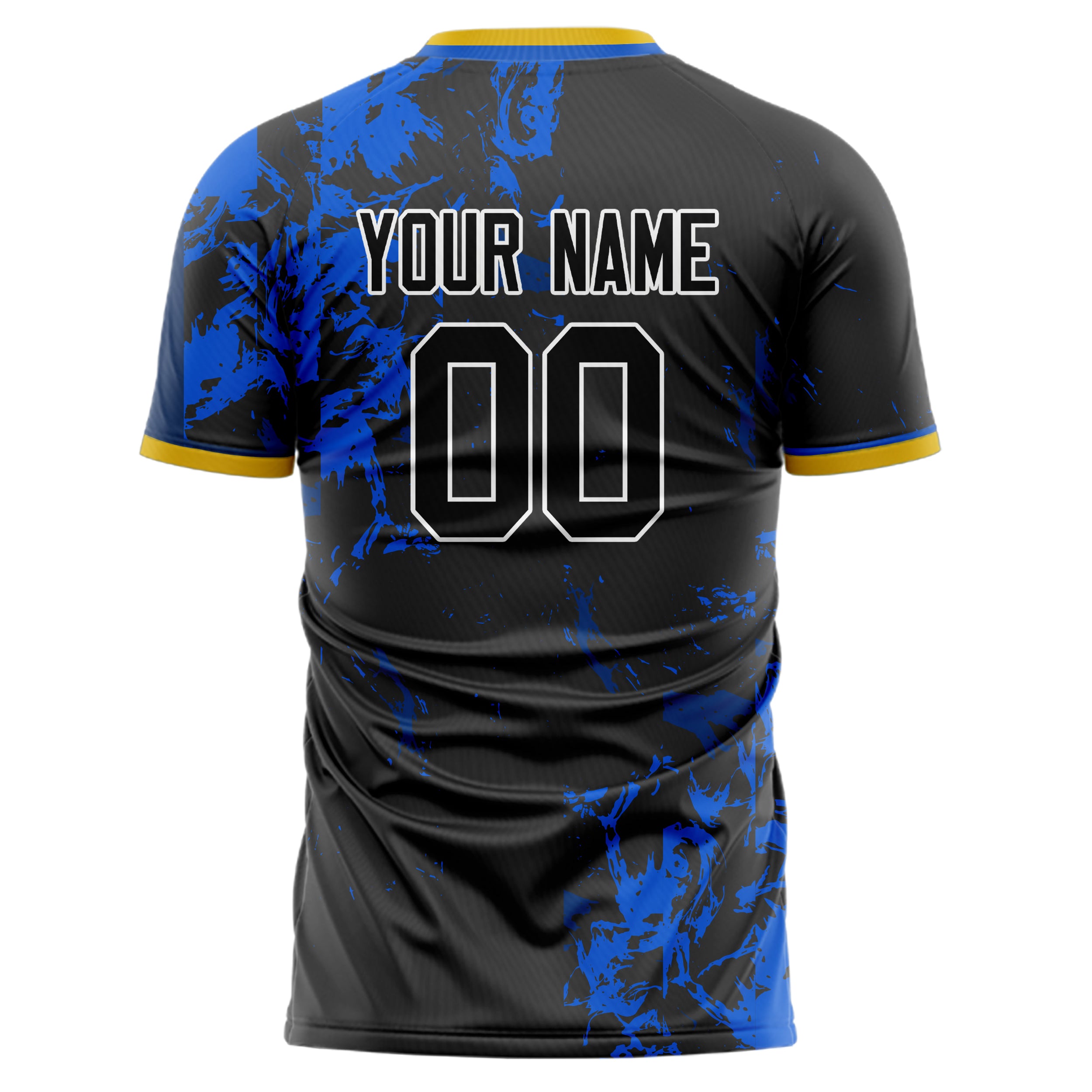 Personalized Black & Blue Pattern Soccer Jersey