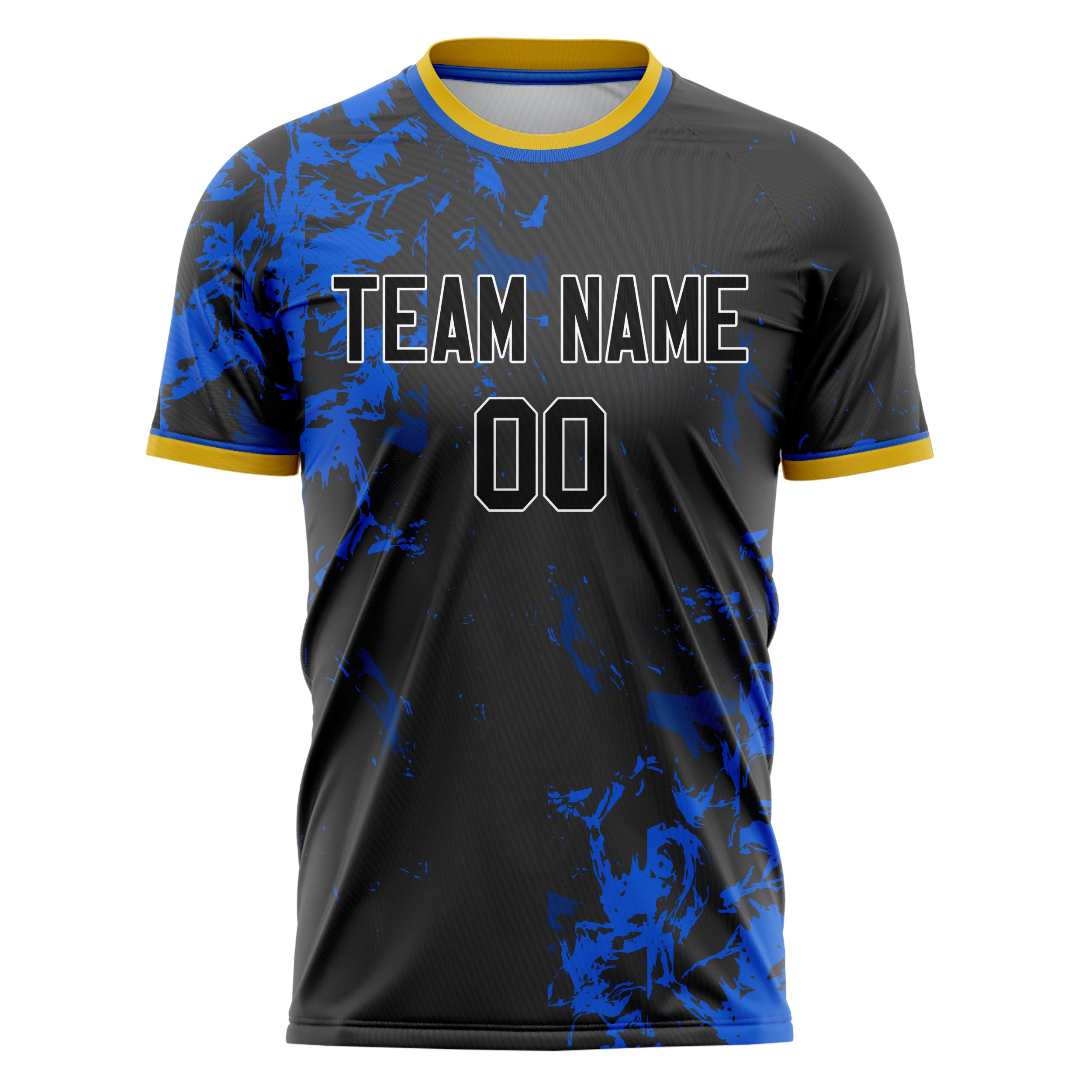 Personalized Black & Blue Pattern Soccer Jersey