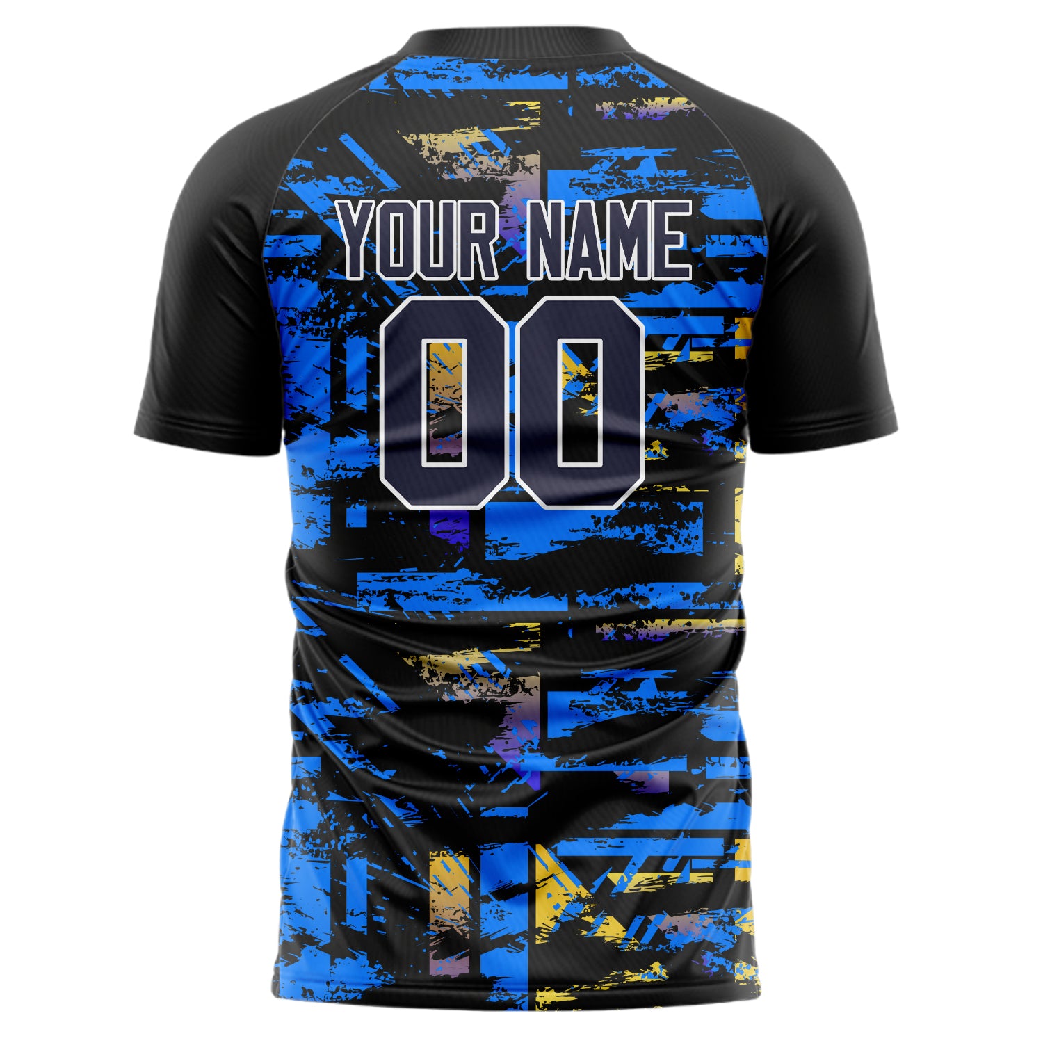 Personalized Black & Blue Pattern Soccer Jersey