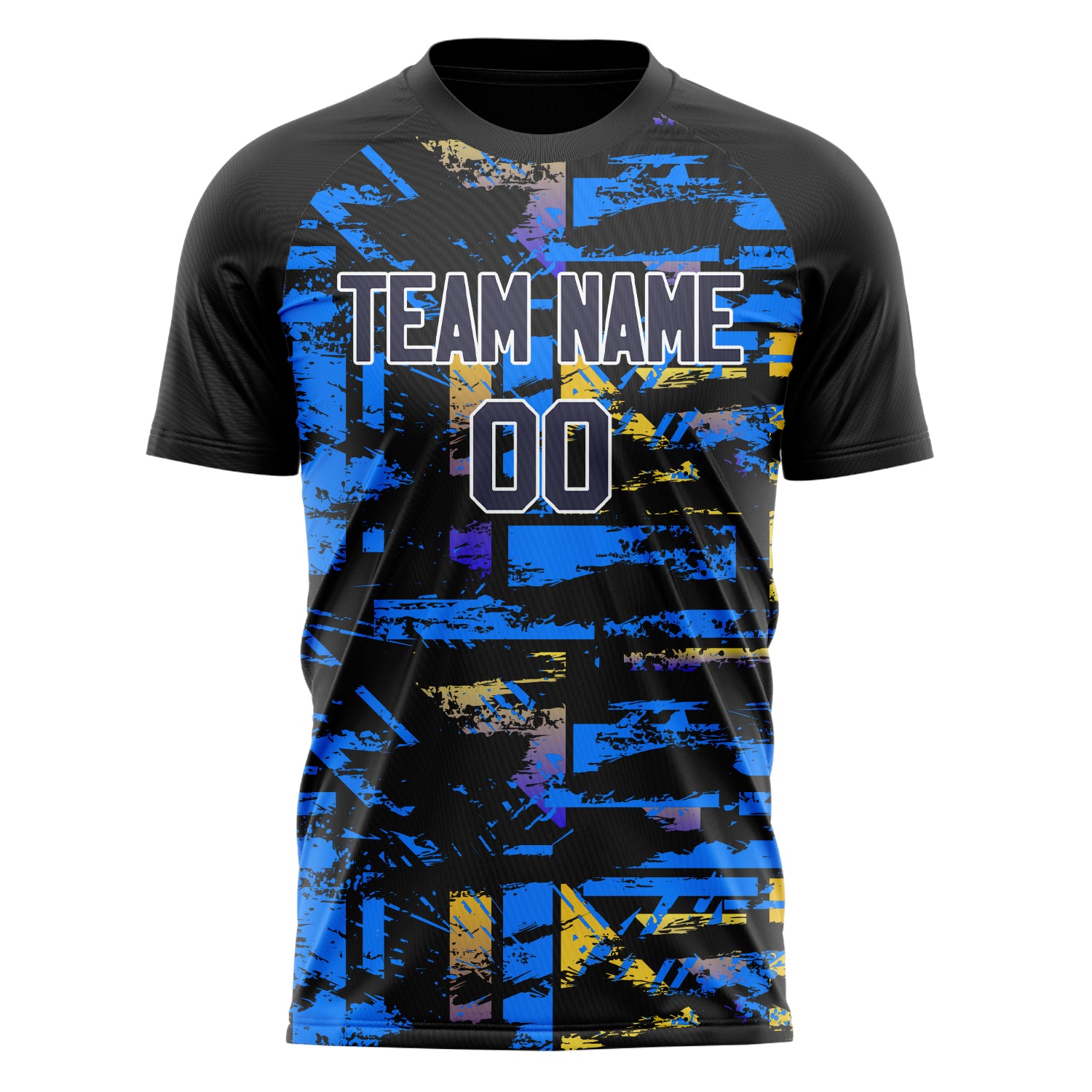 Personalized Black & Blue Pattern Soccer Jersey