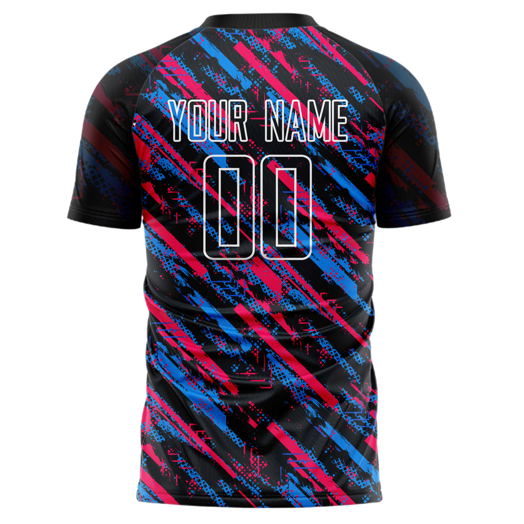 Personalized Black & Pink Pattern Soccer Jersey