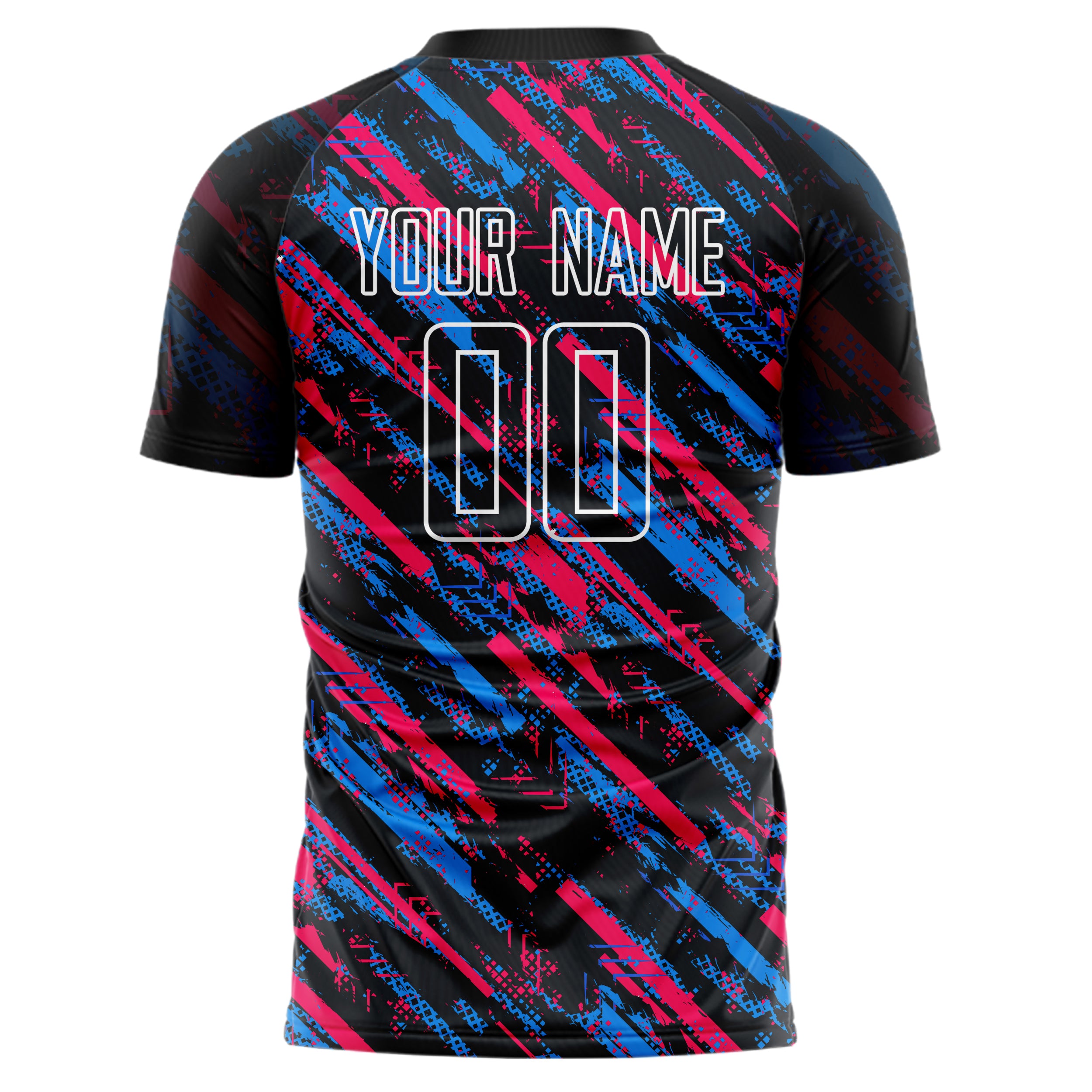 Personalized Black & Pink Pattern Soccer Jersey