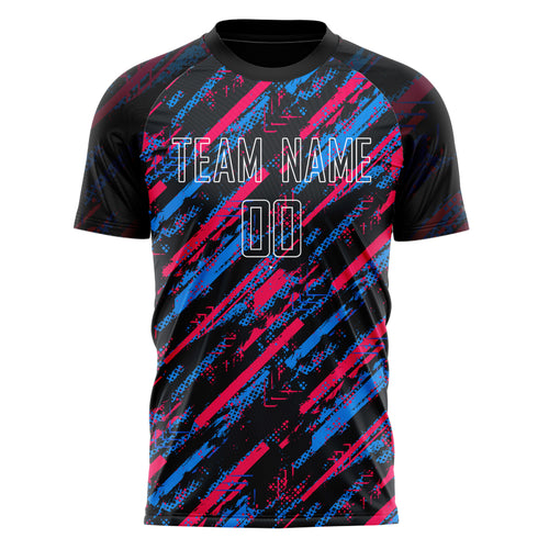 Personalized Black & Pink Pattern Soccer Jersey