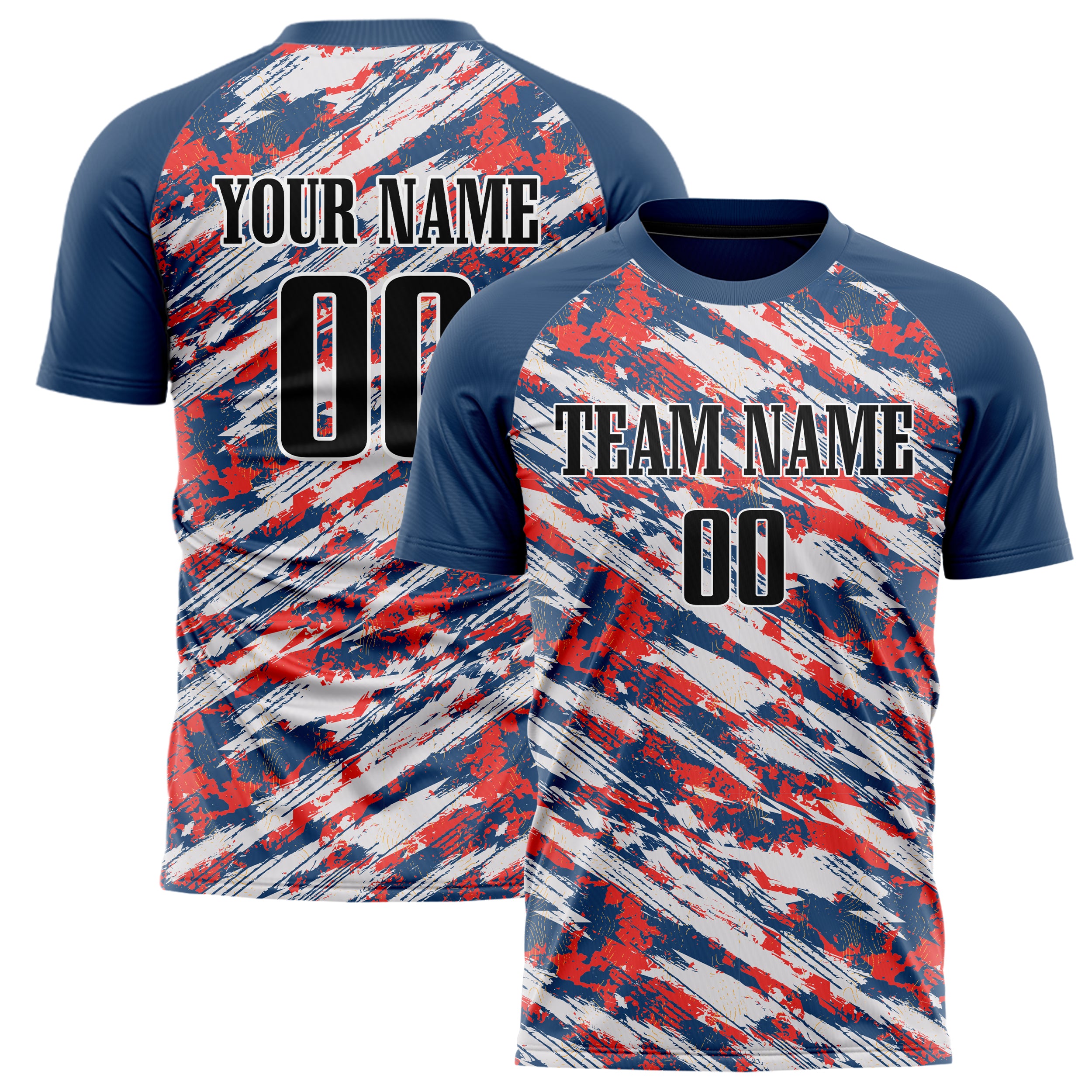Personalized Navy & White Pattern Soccer Jersey
