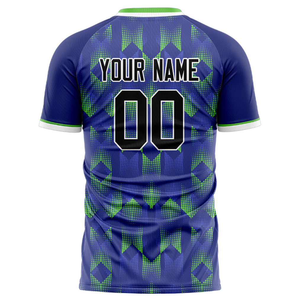 Personalized Purple & Green Pattern Soccer Jersey