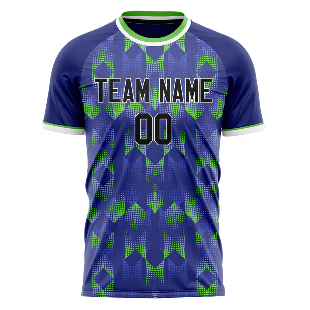 Personalized Purple & Green Pattern Soccer Jersey