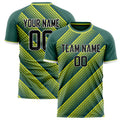 Personalized Green & Yellow Pattern Soccer Jersey