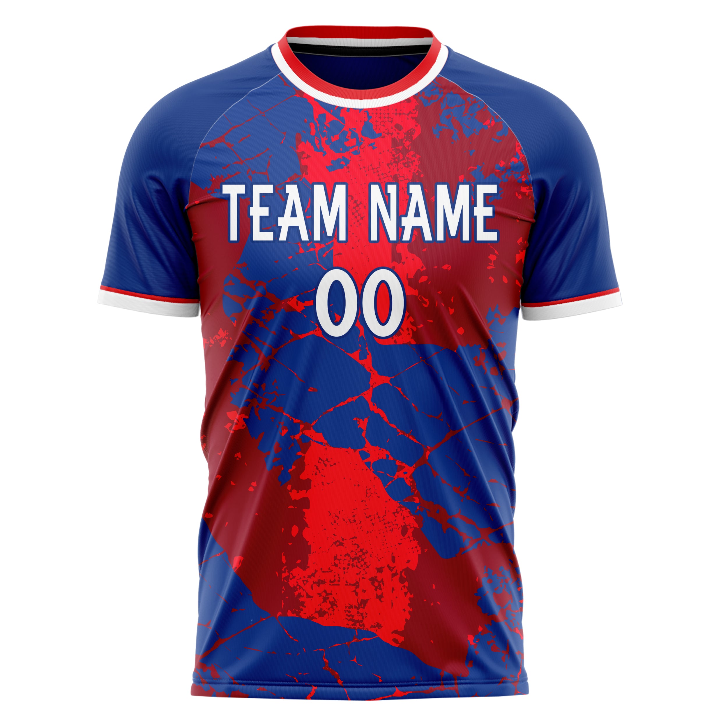 Personalized Royal & Red Pattern Soccer Jersey