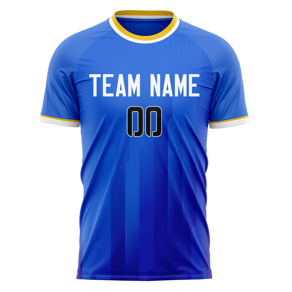 Personalized Blue & White Pattern Soccer Jersey