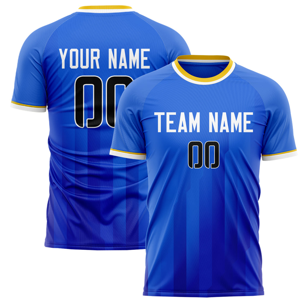 Personalized Blue & White Pattern Soccer Jersey