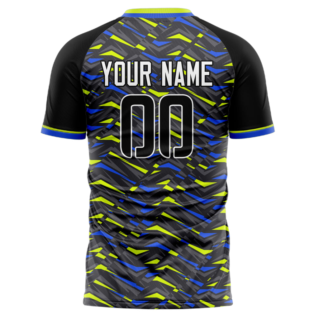 Personalized Black & Yellow Pattern Soccer Jersey