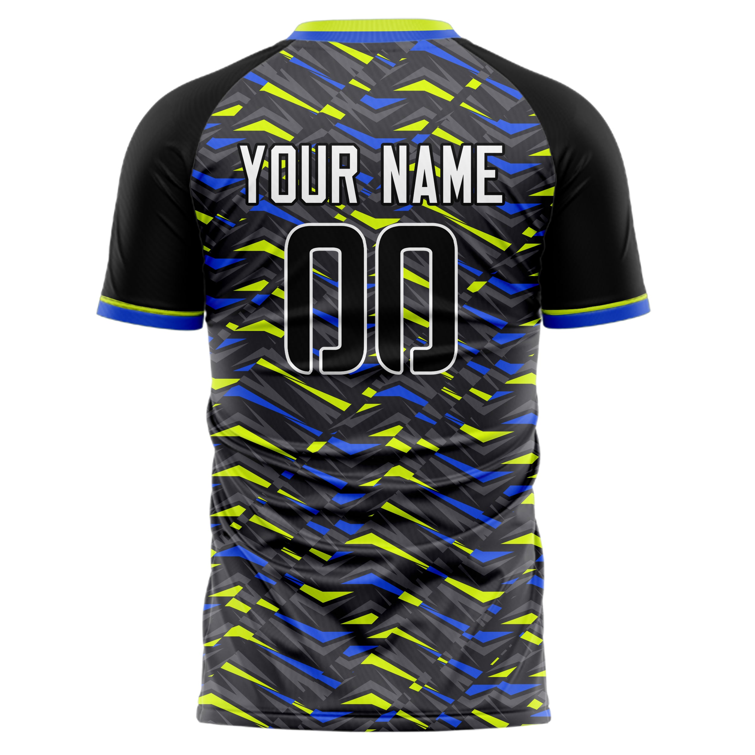 Personalized Black & Yellow Pattern Soccer Jersey