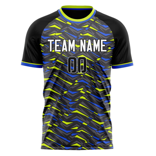Personalized Black & Yellow Pattern Soccer Jersey