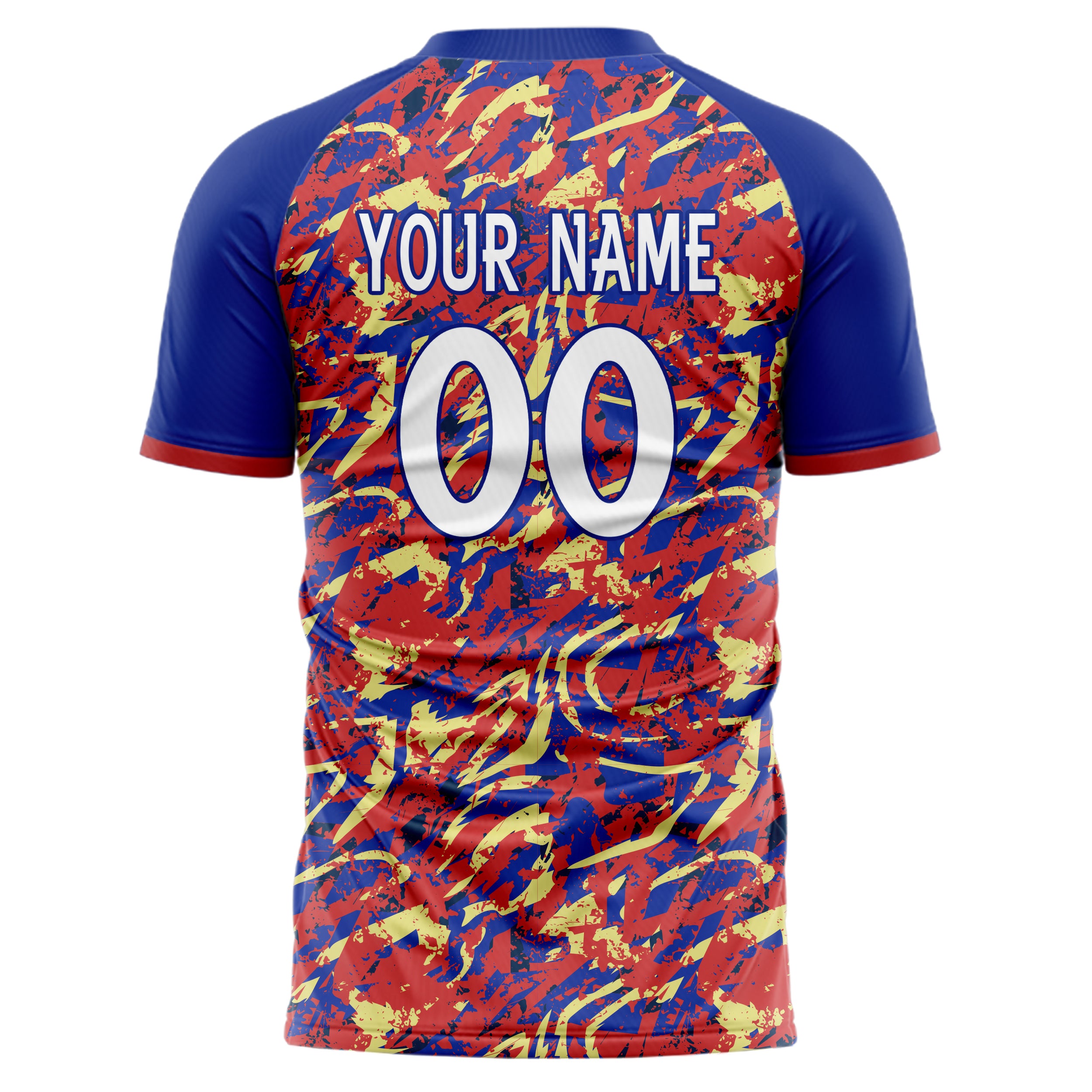 Personalized Royal & Red Pattern Soccer Jersey
