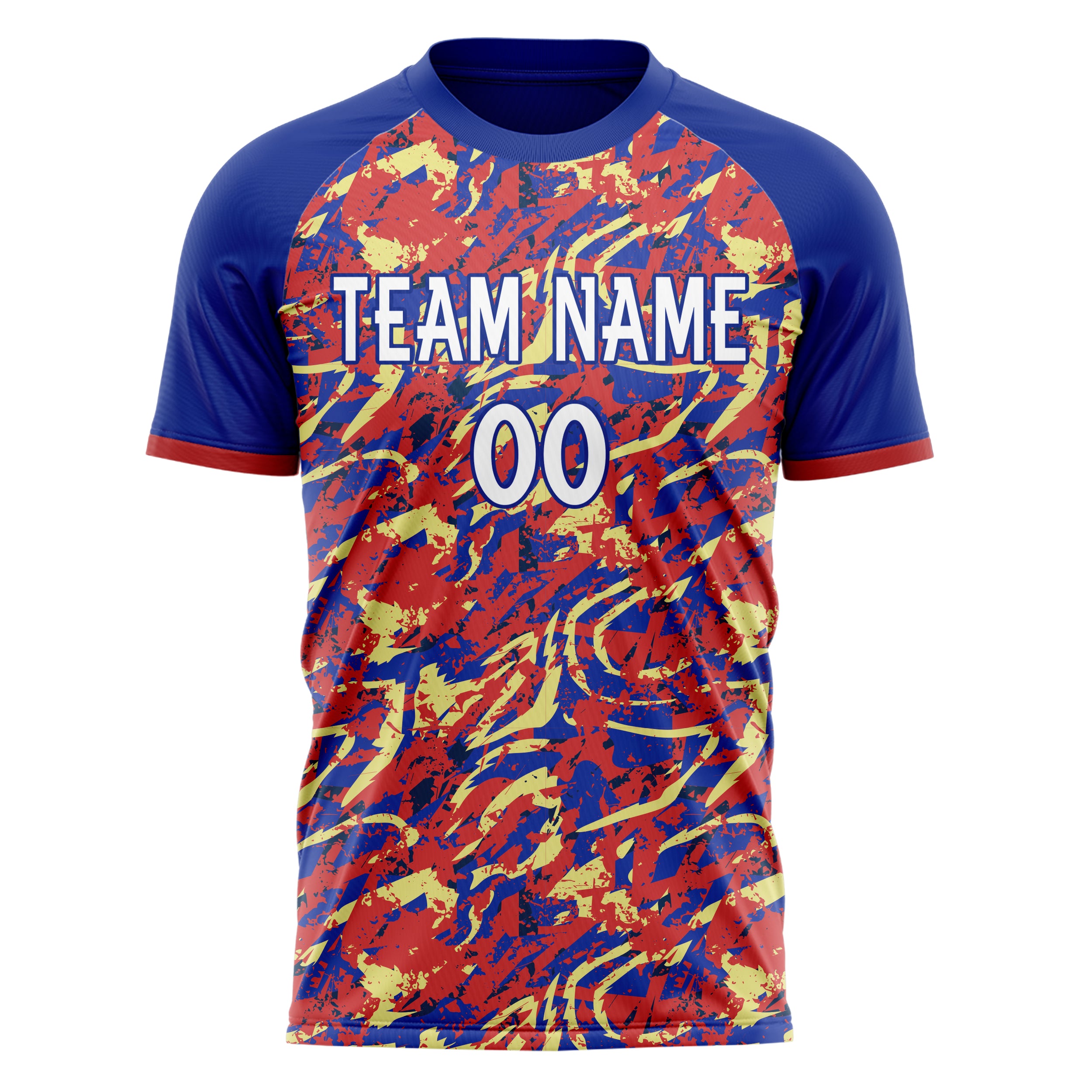 Personalized Royal & Red Pattern Soccer Jersey