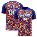 Personalized Royal & Red Pattern Soccer Jersey