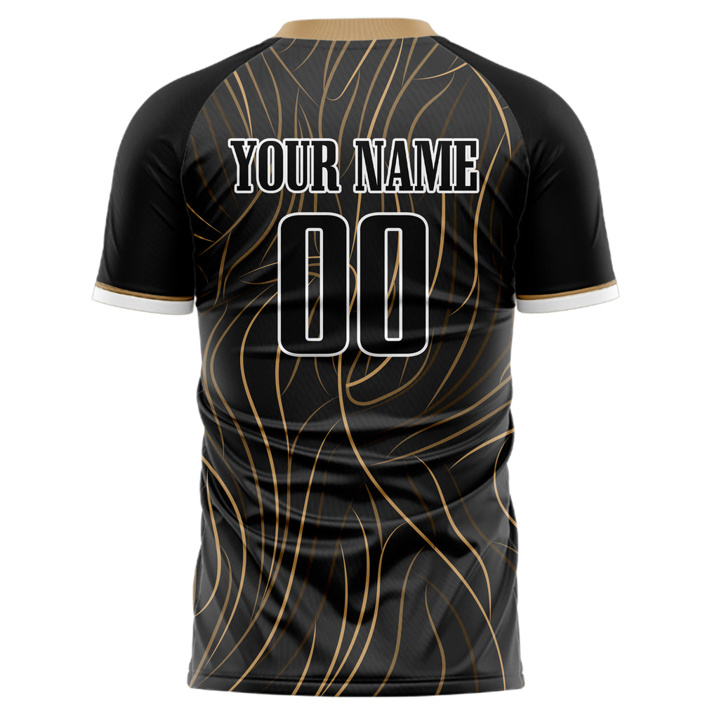 Personalized Black & Brown Pattern Soccer Jersey
