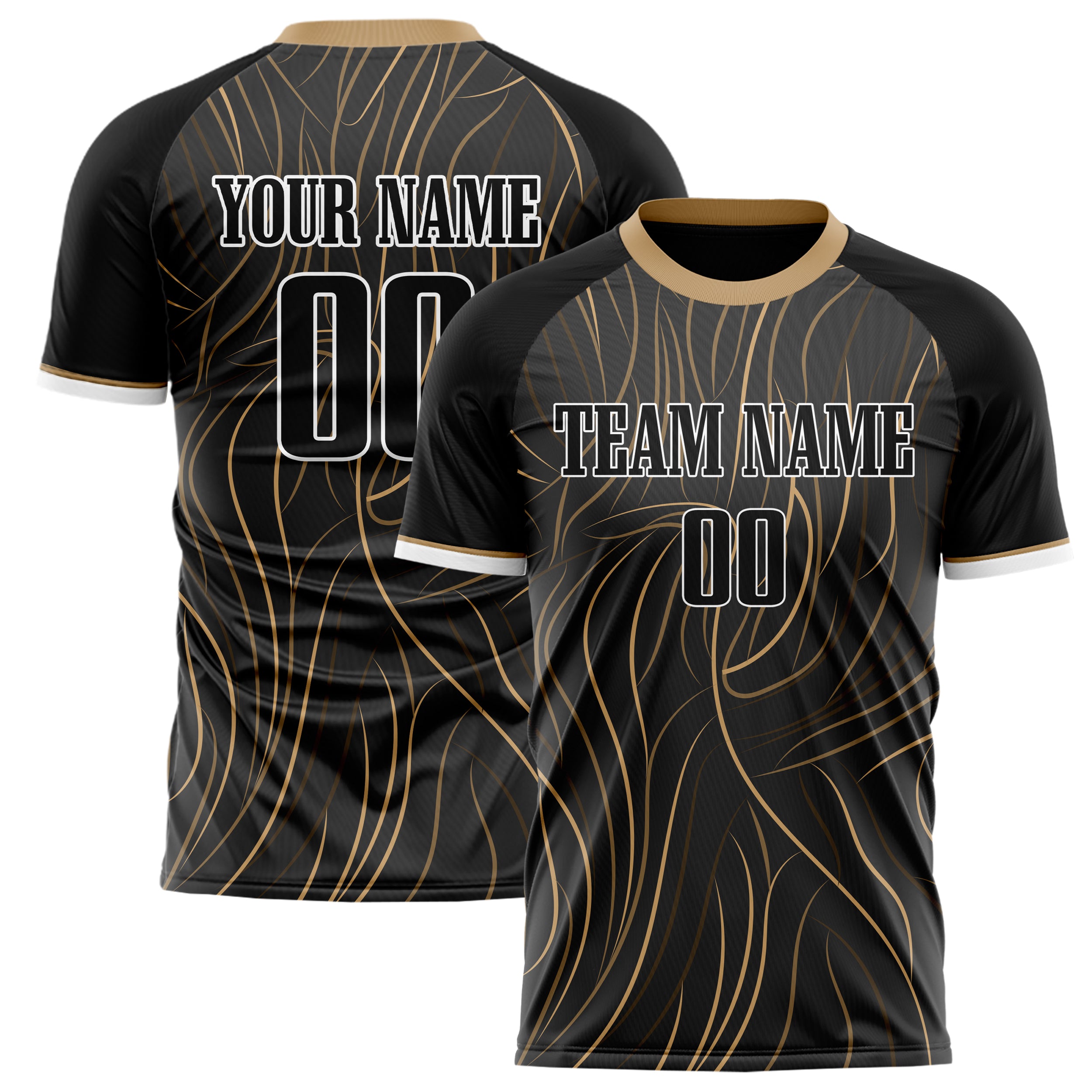 Personalized Black & Brown Pattern Soccer Jersey
