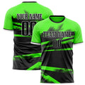 Personalized Black & Neon Green Pattern Soccer Jersey