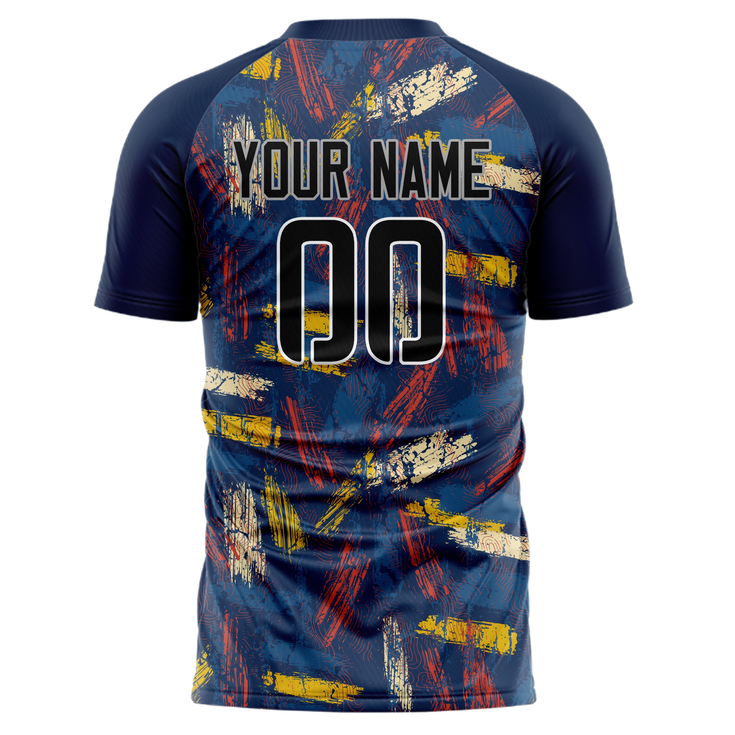 Personalized Navy & Black Pattern Soccer Jersey