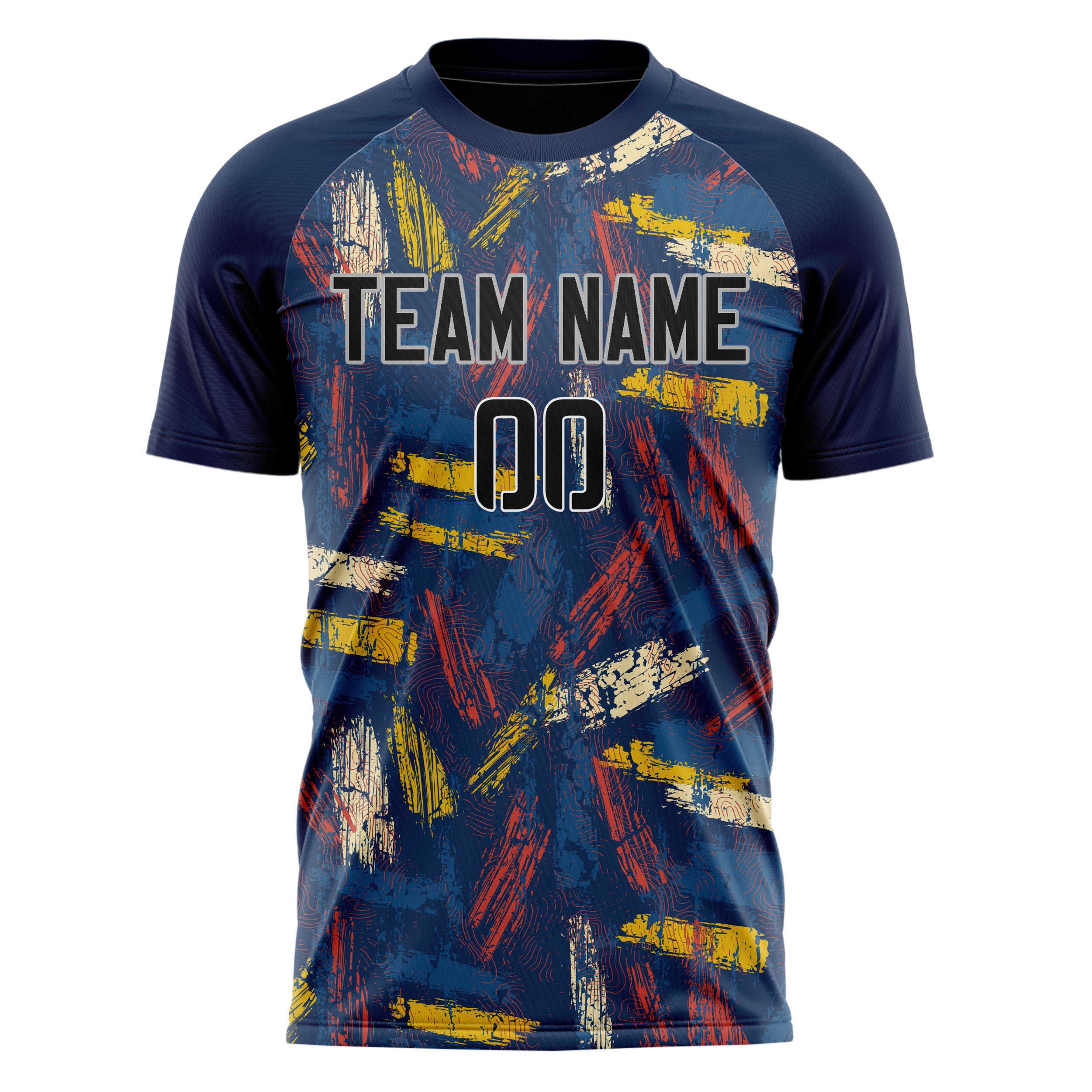 Personalized Navy & Black Pattern Soccer Jersey
