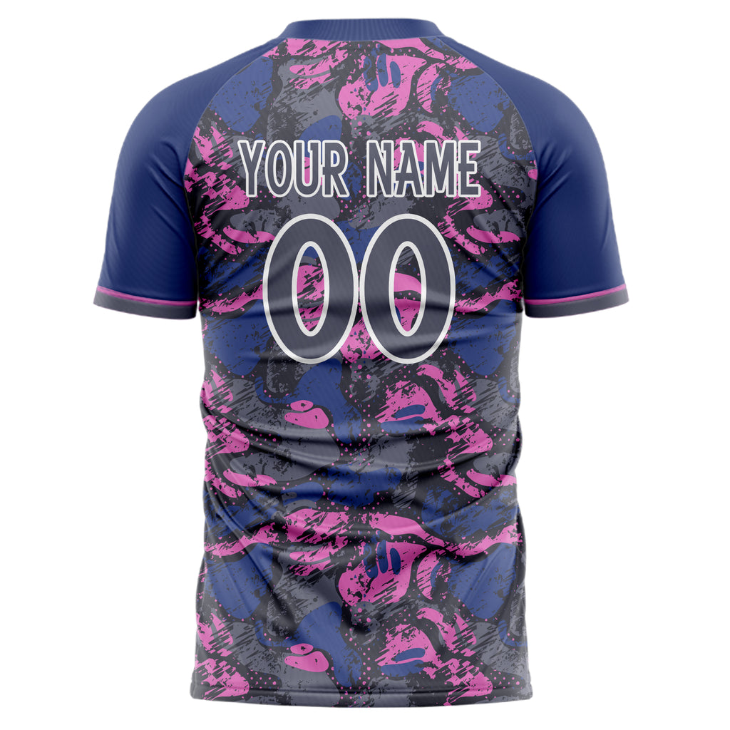 Personalized Navy & Gray Pattern Soccer Jersey