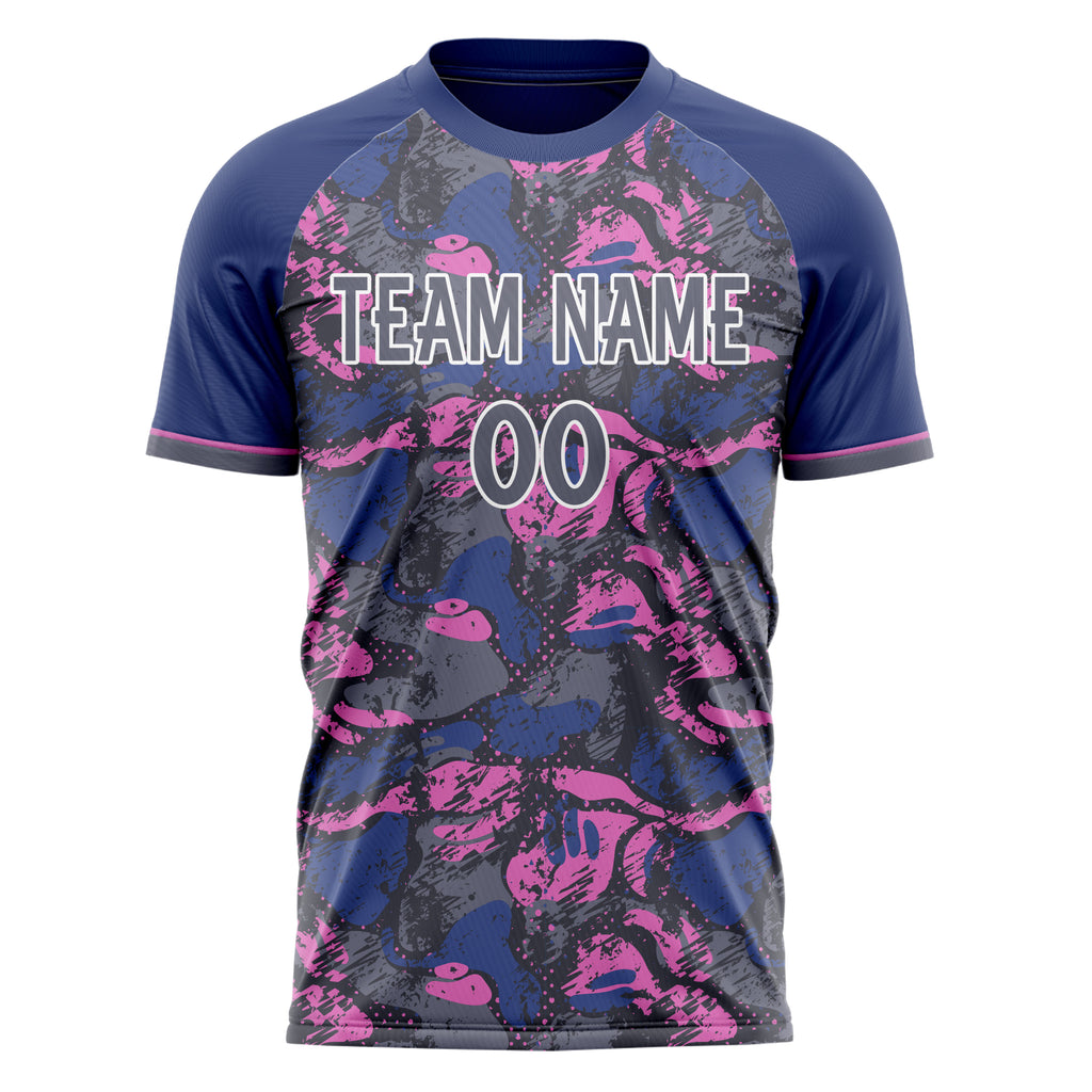 Personalized Navy & Gray Pattern Soccer Jersey