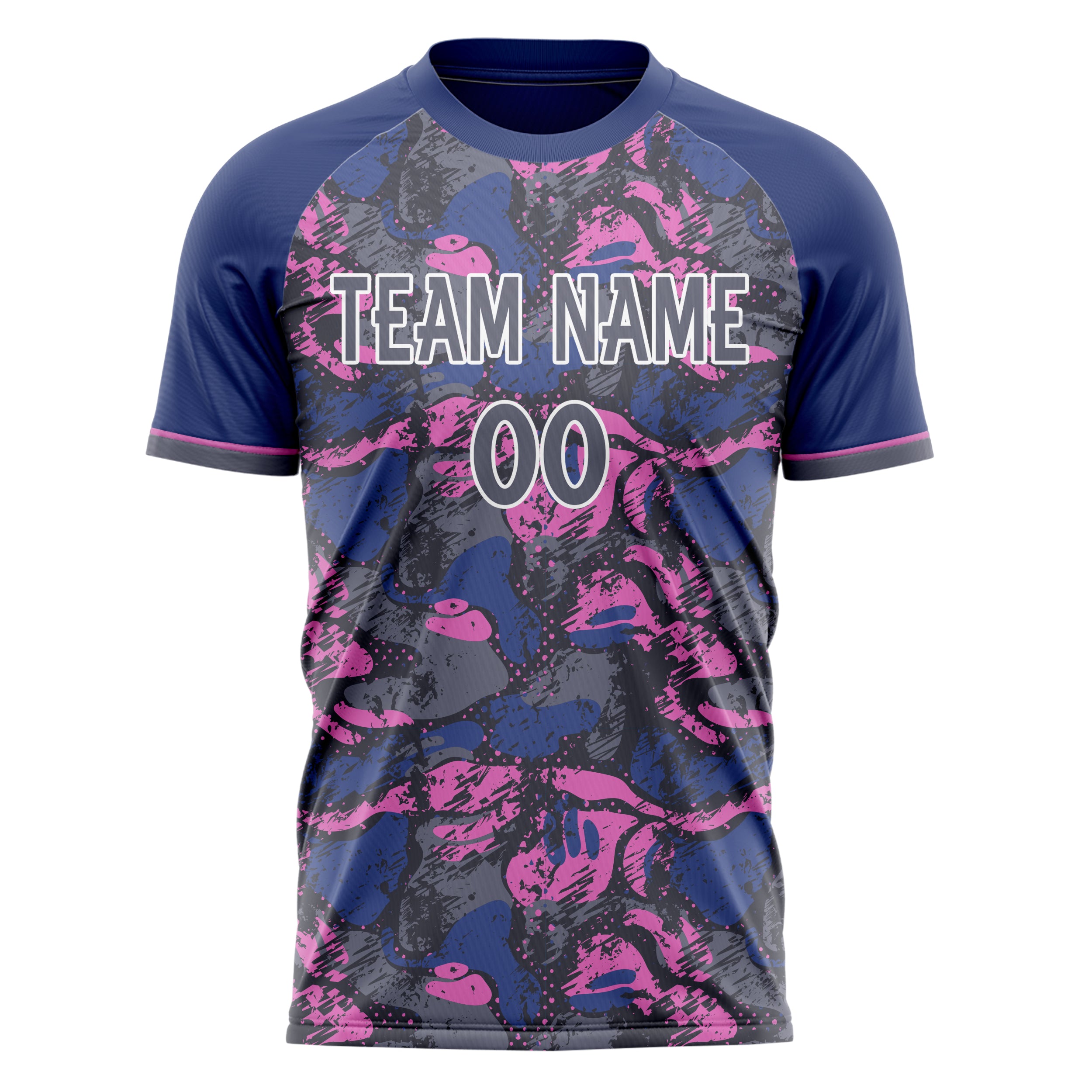 Personalized Navy & Gray Pattern Soccer Jersey